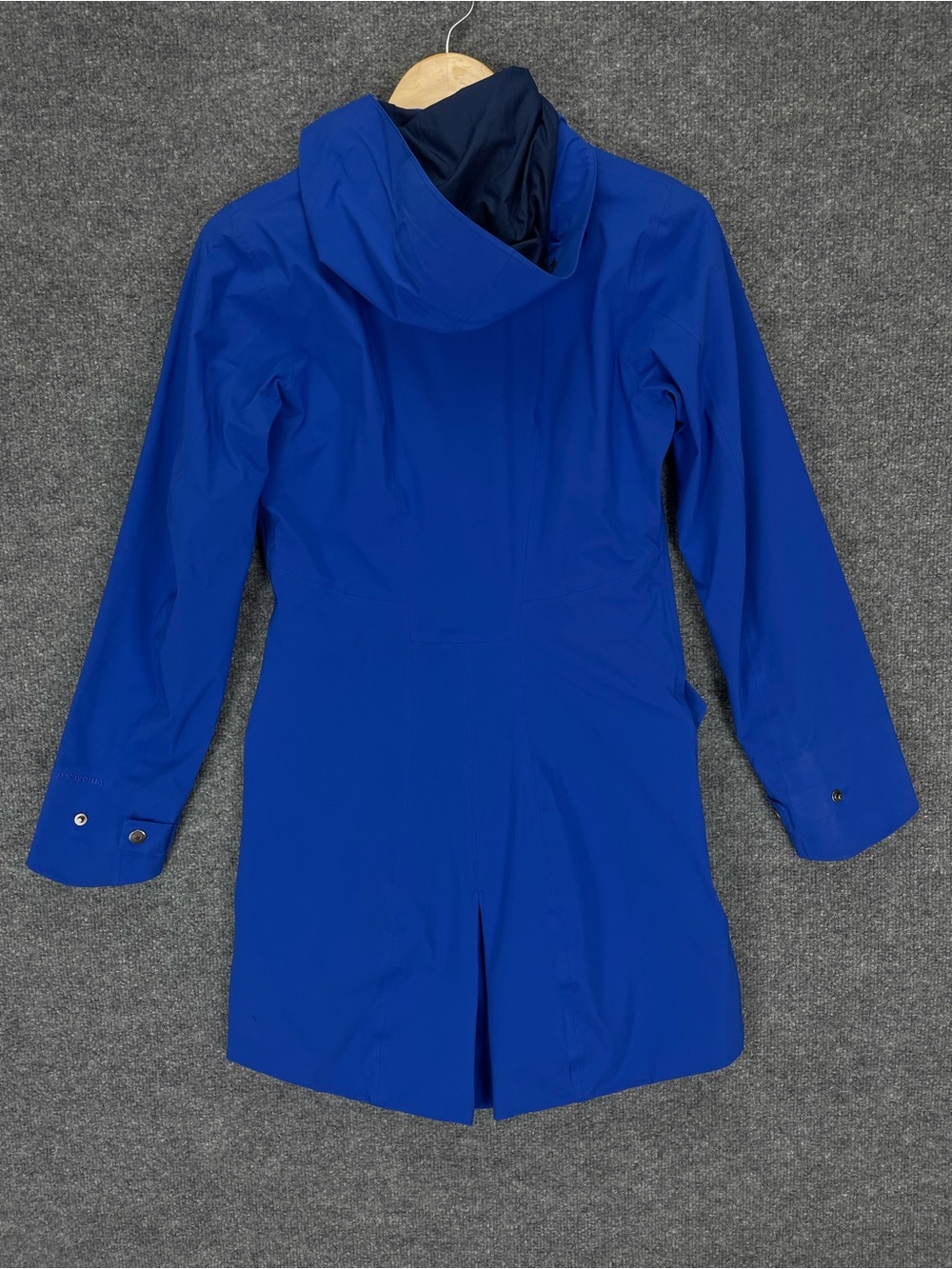 Patagonia Rain Jacket Womens XS Blue Hooded Waterproof H2No Arborist Trench Coat - Picture 6 of 13